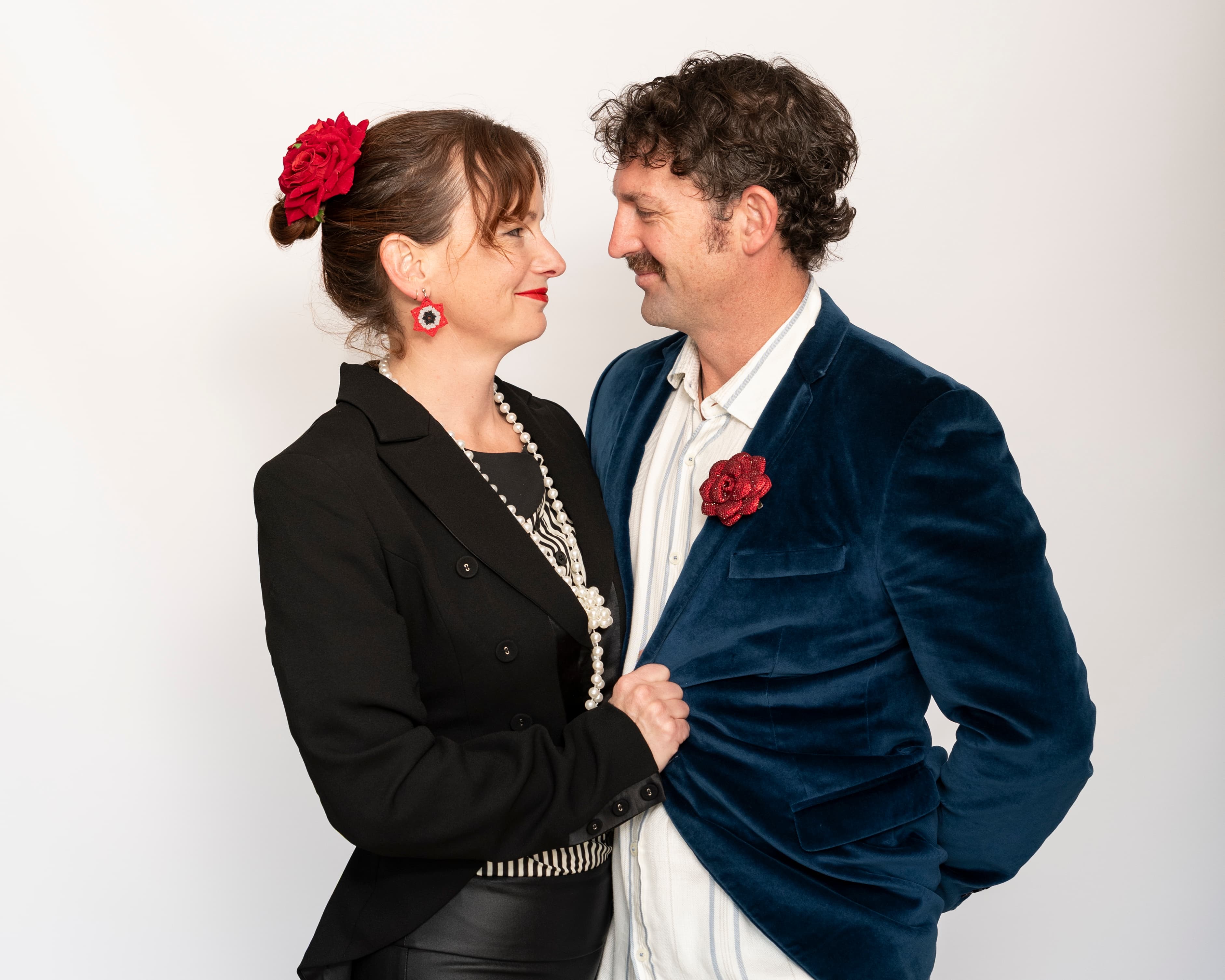 Belinda and partner in formal portrait