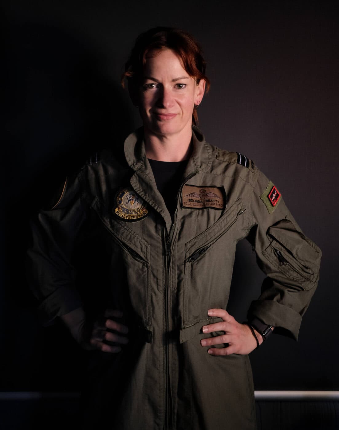 Belinda Beatty in RAAF flight suit