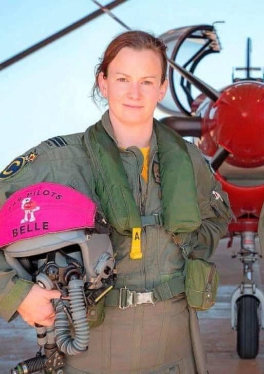Belinda Beatty in flight gear early in her RAAF flying career